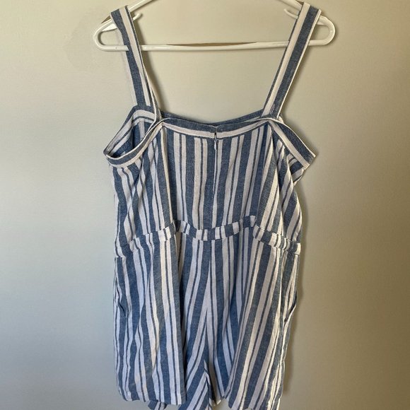 GAP Blue and White Striped Romper - Picture 2 of 7